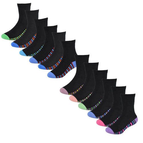 Sock Stack Kids Bamboo Socks 6 Pairs Breathable Antibacterial Moisture Wicking Cotton Rich Everyday Comfort Pack