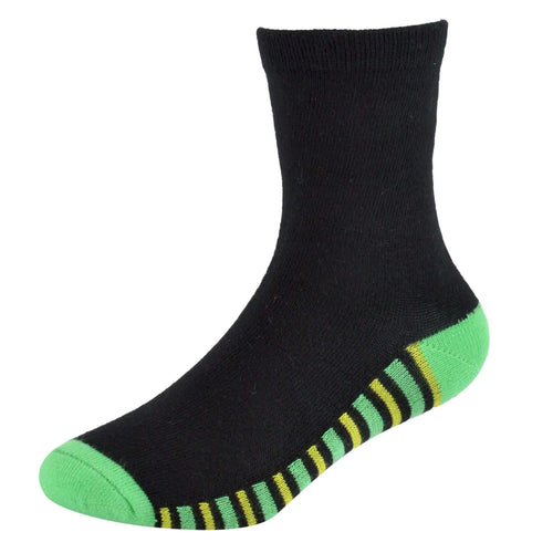 Sock Stack Kids Bamboo Socks 6 Pairs Breathable Antibacterial Moisture Wicking Cotton Rich Everyday Comfort Pack