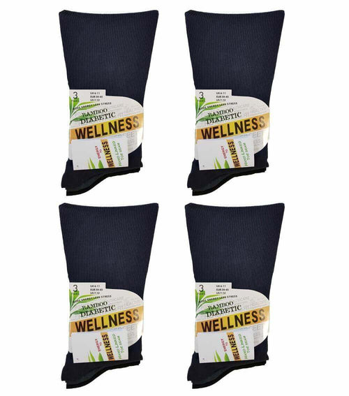 Sock Stack Men's Bamboo Diabetic Comfort Socks 6 Pairs Moisture-Wicking Breathable