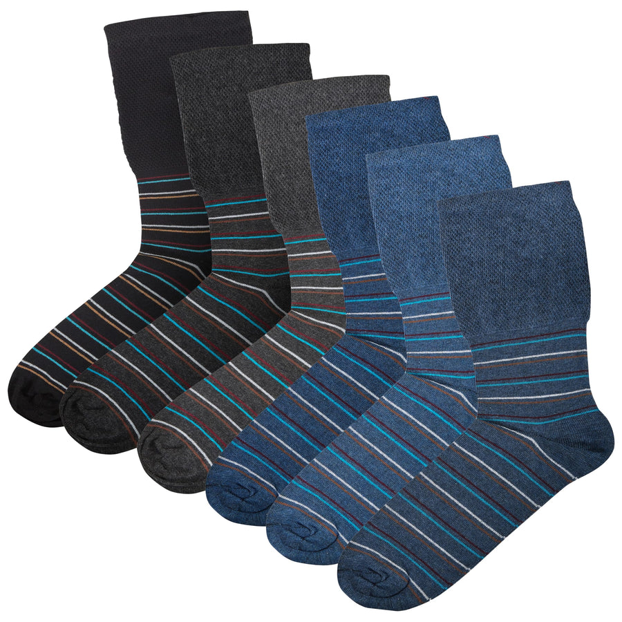 Sock Stack Men's Extra Wide Diabetic Socks Non Elastic Loose Top Moisture-Wicking UK 6-11
