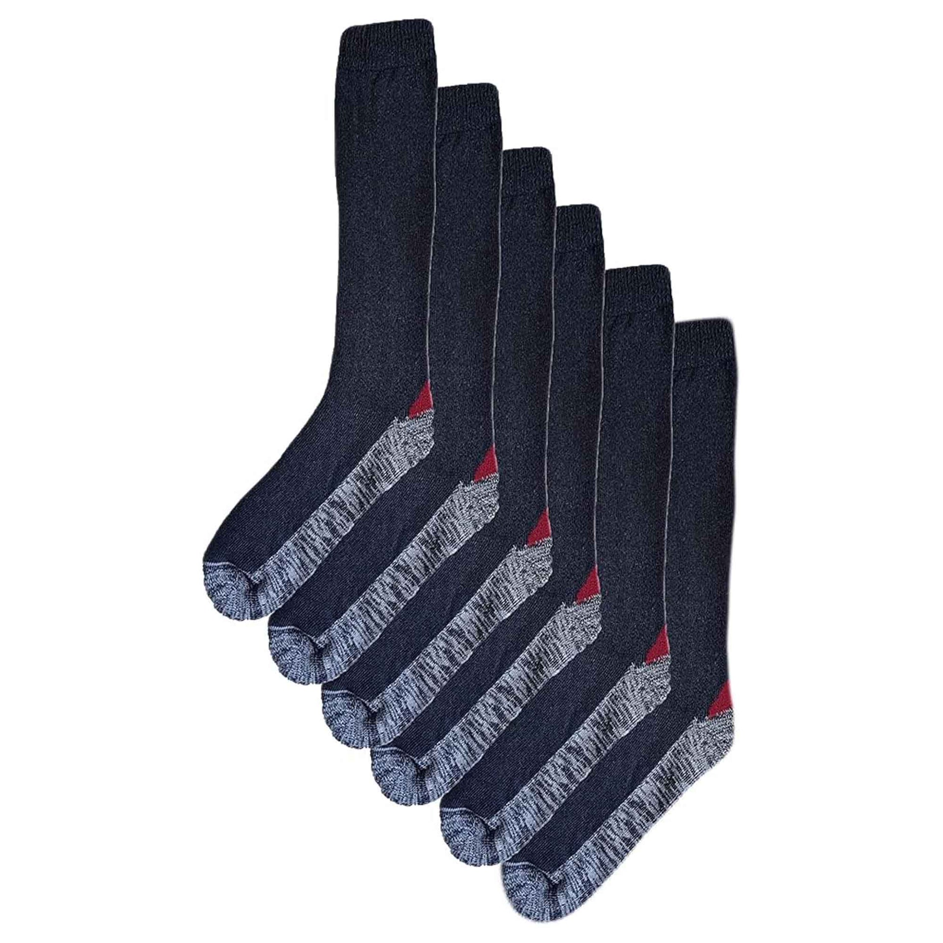 Sock Stack Men's Knee-Length Work Boot Socks 6 Pairs UK 6-11 EUR 39-45 Comfort Cuff Breathable Everyday