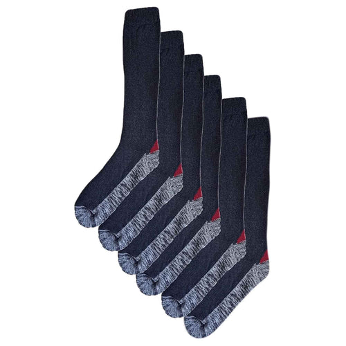 Sock Stack Men's Knee-Length Work Boot Socks 6 Pairs UK 6-11 EUR 39-45 Comfort Cuff Breathable Everyday