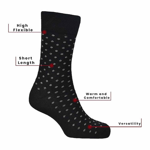 Sock Stack Mens Diabetic Non Elastic Cotton Socks 6 Pairs Size 6-11 Black Reinforced Heel Toe Multipack Value