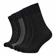 Sock Stack Mens Diabetic Non Elastic Cotton Socks 6 Pairs Size 6-11 Black Reinforced Heel Toe Multipack Value