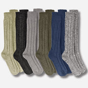 Sock Stack 6 Pairs Mens Ultra Chunky Long Wool Thermal Socks UK 6 11 EU 39 45 Assorted