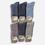 Sock Stack Men's Ultra Chunky Wool Thermal Socks 6 Pairs UK 6-11 EU 39-45 Assorted