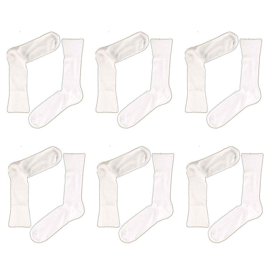 Sock Stack Mens 100% Cotton Loose Top Non Elastic Diabetic Friendly Socks 6 Pairs