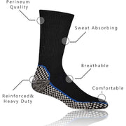 Sock Stack Men's Bamboo Work Socks 6 Pairs Moisture-Wicking Cushioned Reinforced Heel Toe