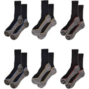 Sock Stack Men's Bamboo Work Socks 6 Pairs Moisture-Wicking Cushioned Reinforced Heel Toe
