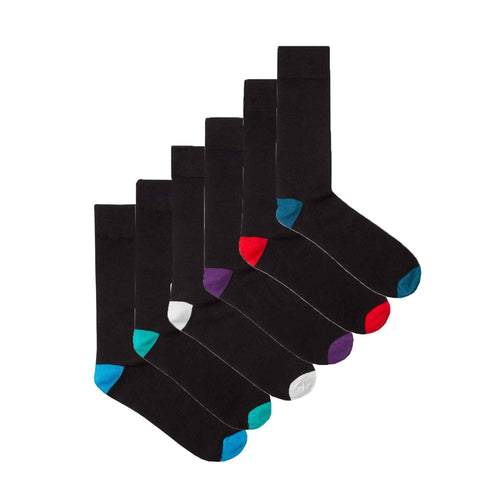 Sock Stack Men's Bamboo Argyle Stripe Socks 6 Pairs Breathable Moisture-Wicking Anti-Odor