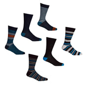 Sock Stack Men's Bamboo Argyle Stripe Socks 6 Pairs Breathable Moisture-Wicking Anti-Odor