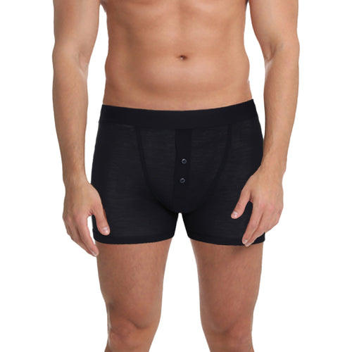 Sock Stack Men's 6 Pair Pack Black Ribbed Boxer Shorts Cotton Stretch Fabric Durable