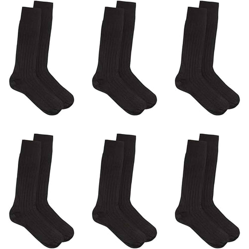 Sock Stack Men's Egyptian Cotton Dress Socks 6 Pairs Ribbed Formal And Casual UK 6-8