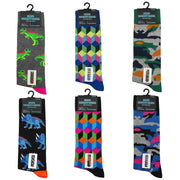Sock Stack Men's Novelty Cotton Rich Socks 6 Pairs Breathable with Sculpted Heels UK 6-11