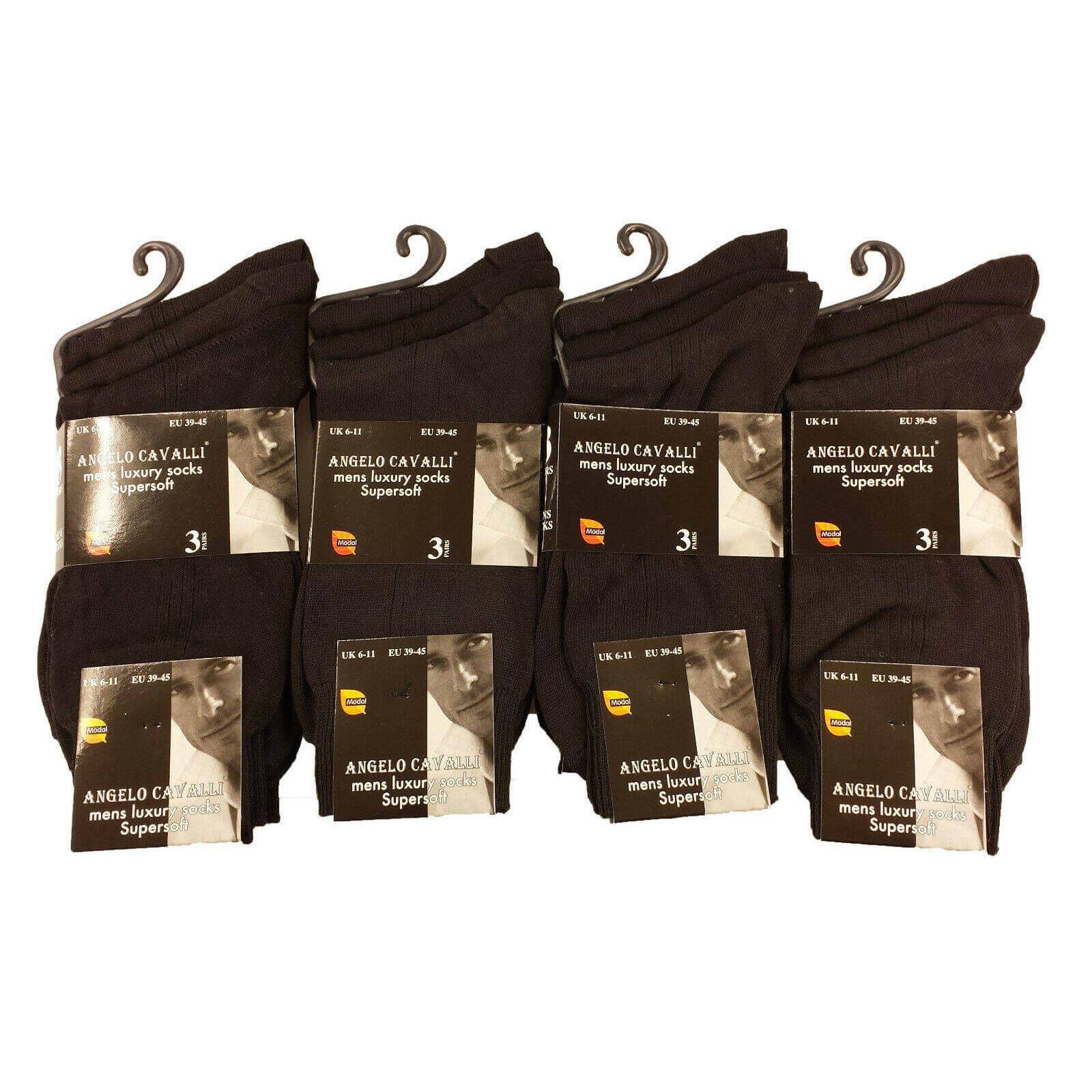 Sock Stack Mens Luxury Super Soft Cotton Modal Dress Socks 6 Pairs Assorted Colours UK 6