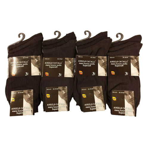 Sock Stack Mens Luxury Super Soft Cotton Modal Dress Socks 6 Pairs Assorted Colours UK 6