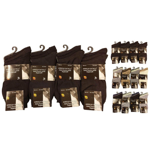 Sock Stack Mens Luxury Super Soft Cotton Modal Dress Socks 6 Pairs Assorted Colours UK 6