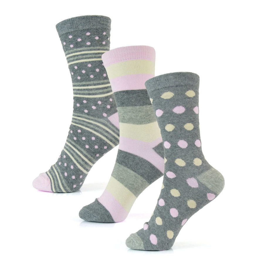 Sock Stack Womens Cotton Rich Socks 6 Pairs UK Size 4-7 Breathable Durable Reinforced Heel Toe Multipack Value