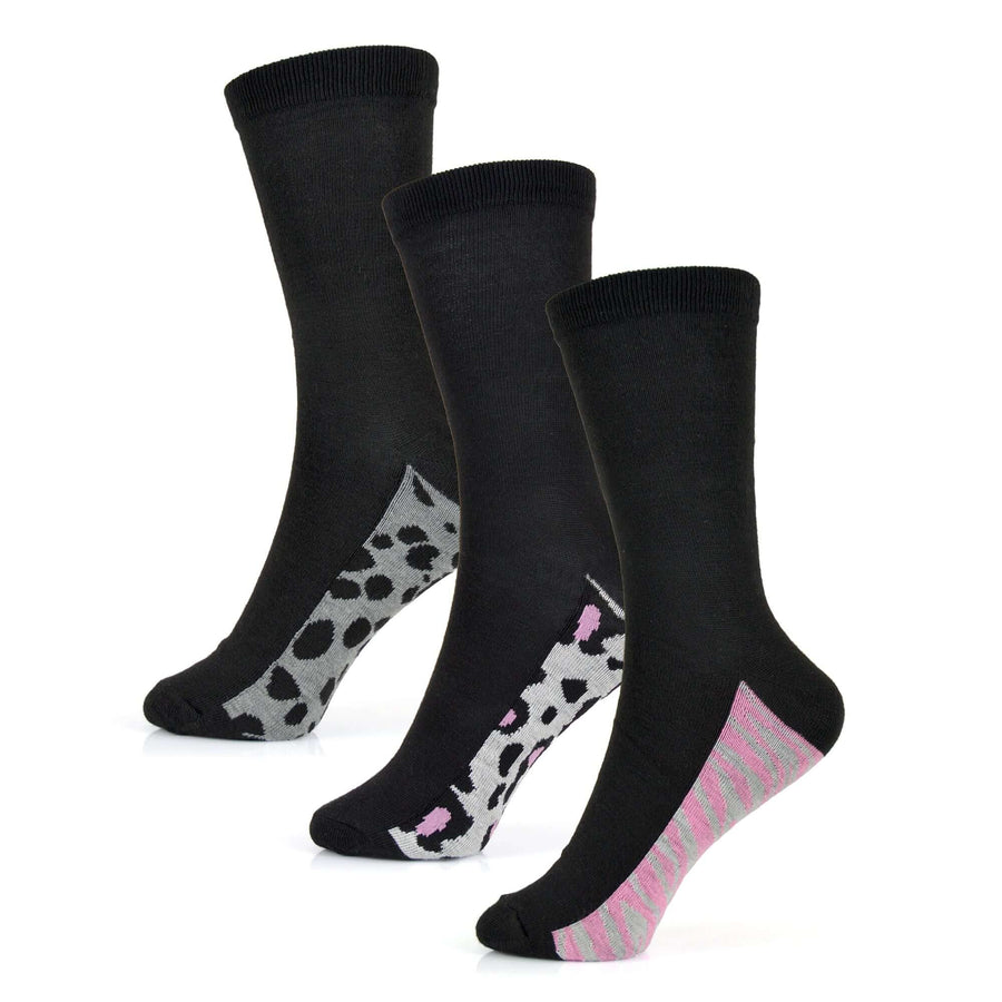 Sock Stack Womens Cotton Rich Socks 6 Pairs UK Size 4-7 Breathable Durable Reinforced Heel Toe Multipack Value