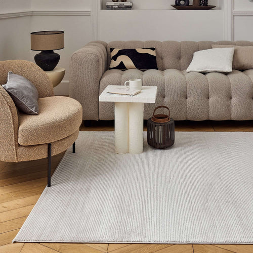 Carmel Beige-Cream Striped Rug | 6020