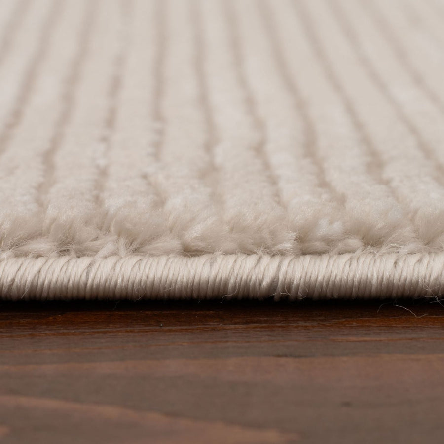 Carmel Beige-Cream Striped Rug | 6020