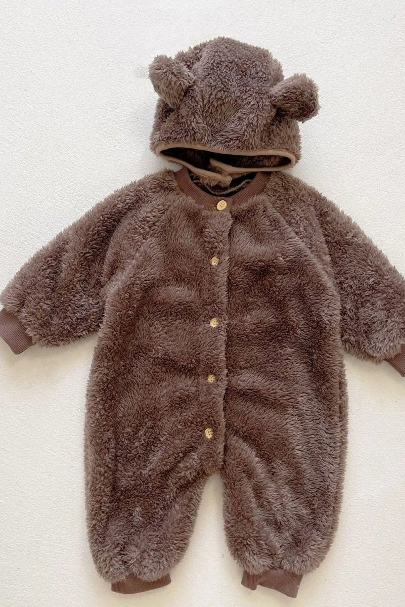 The Fur Bear Knitted Hooded Pramsuit