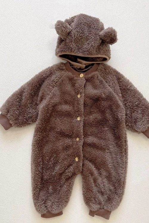 The Fur Bear Knitted Hooded Pramsuit