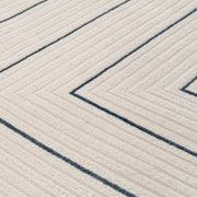 Carmel Cream-Blue Geometric Rug | 6040