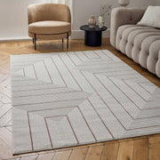 Carmel Cream-Terra Geometric Rug | 6040