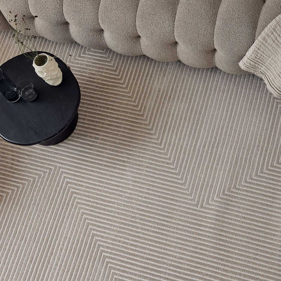 Carmel Beige-Cream Geometric Rug | 6050