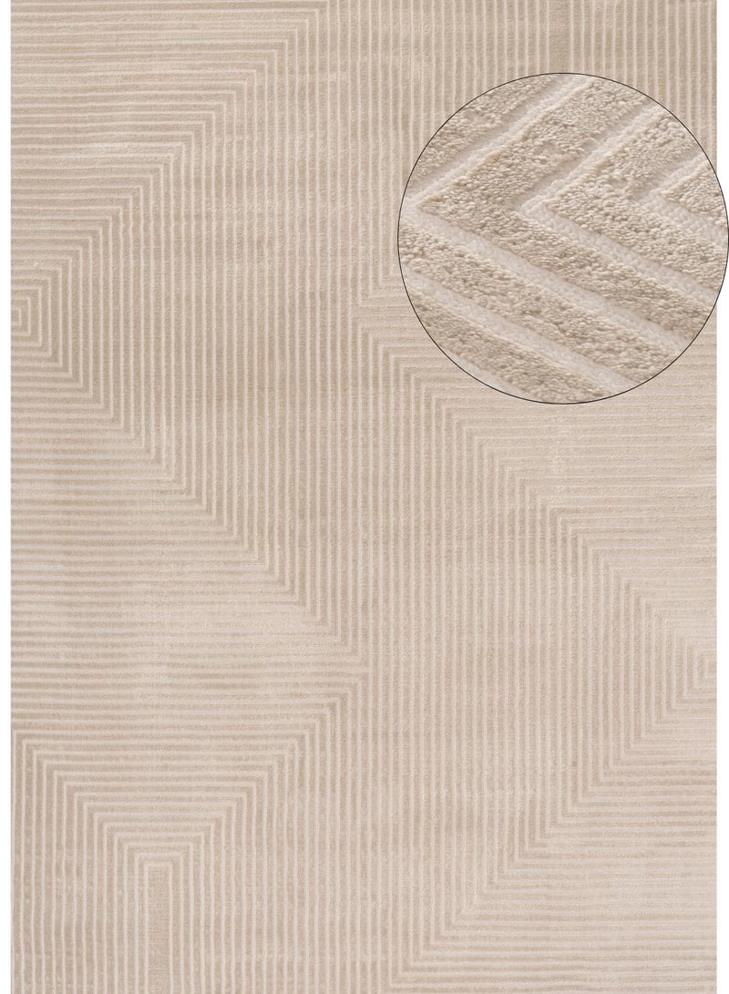 Carmel Beige-Cream Geometric Rug | 6050