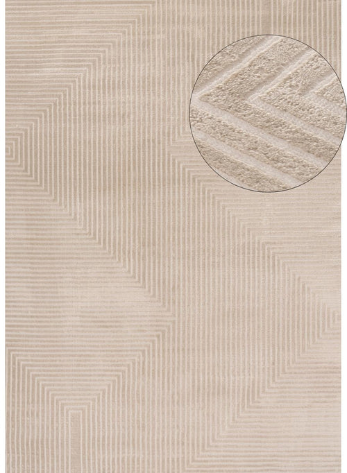 Carmel Beige-Cream Geometric Rug | 6050