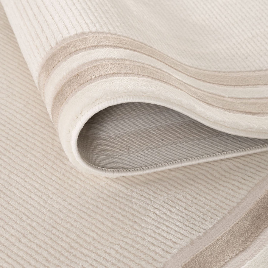 Carmel Cream-Beige Bordered Rug | 6060