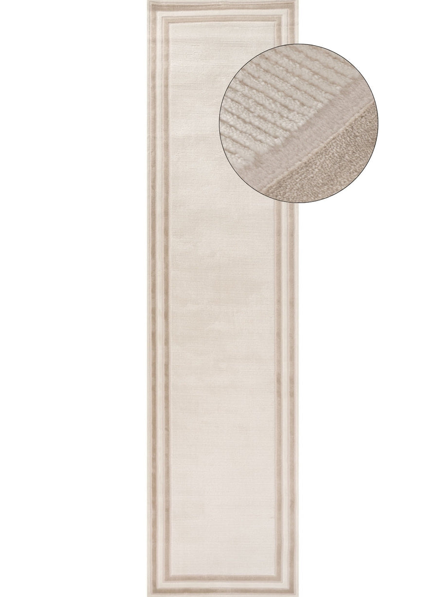 Carmel Cream-Beige Bordered Rug | 6060