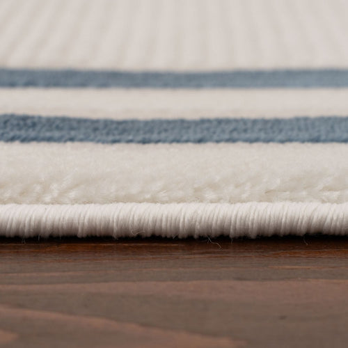 Carmel Cream-Blue Bordered Rug | 6060