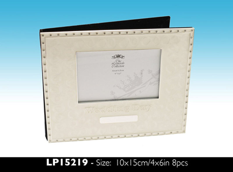 Ivory & Crystal Wedding Day Guest Book with 6" x 4" Photo Frame & Plaque