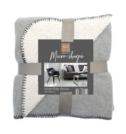 Country Club Plain Grey Marl Microsherpa Fleece Reversible Bed/Sofa Throw 120cmx150cm