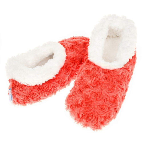 Ladies Super Soft Rose Textured Fur-Like Fabric Snoozies Slippers