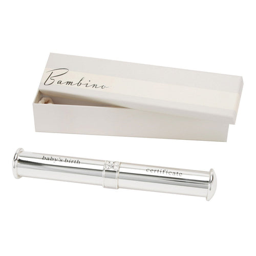 Bambino Silverplated Babies Birth Certificate Holder