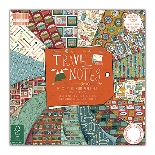 First Edition 12 x 12-Inch FSC "Travel Notes" Paper Pad