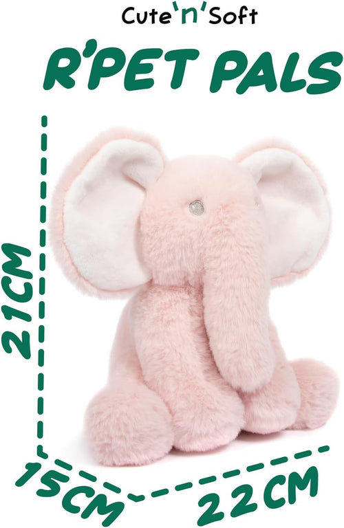 L & P Home & Gifts Lesser & Pavey R pet pals Nelly elephant pink Teddy Bear For Kids | Made Up of Recycled Bottles | Stuffed Animal Soft Toys | Ideal For Birthday or Baby Gift