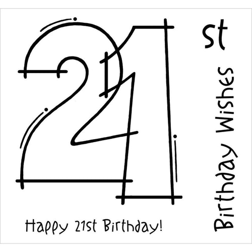 Woodware Clear Stamps 3.5"x3.5"-21st Birthday