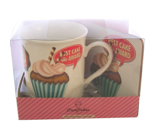 cupcakes mug coaster set two designs one supplied