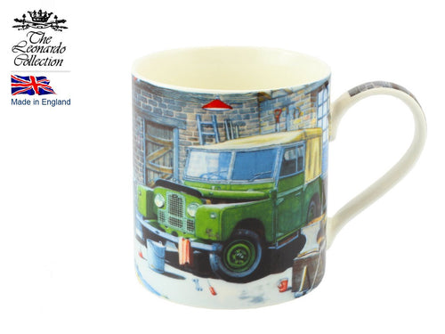 Classic Green Land Rover Fine Art Watercolour Fine China Mug