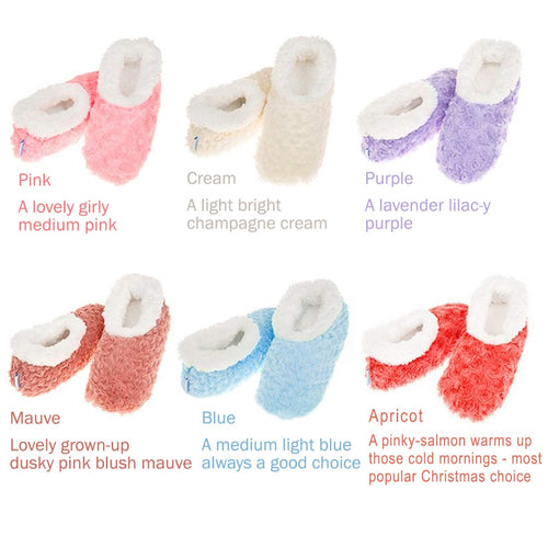 Ladies Super Soft Rose Textured Fur-Like Fabric Snoozies Slippers
