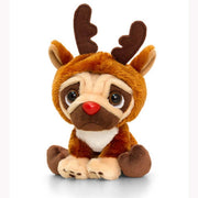 Keel Toys Pugsley Toy With Reindeer Christmas Outfit