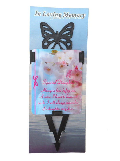 Daughter Memorial Laminated Card With Butterfly Stake Holder And Special Message By Homestreet