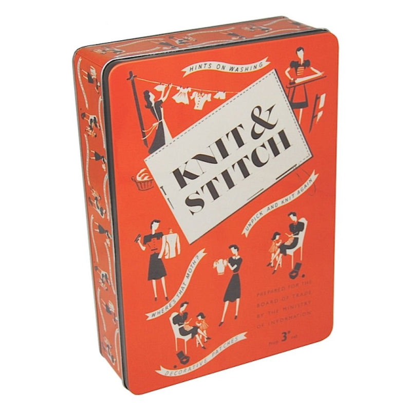 Knit & Stitch Rectangular Storage Tin