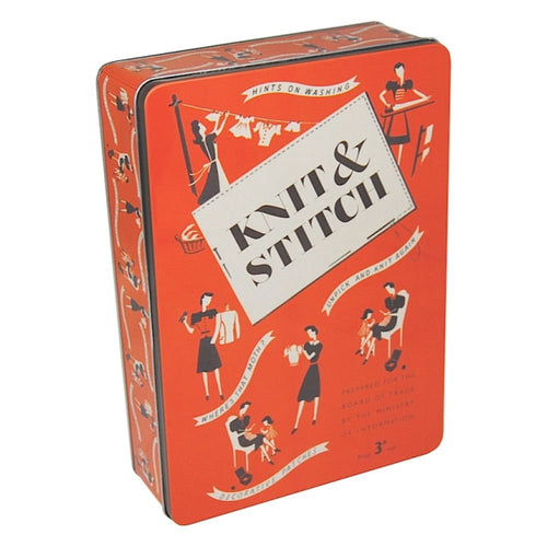 Knit & Stitch Rectangular Storage Tin