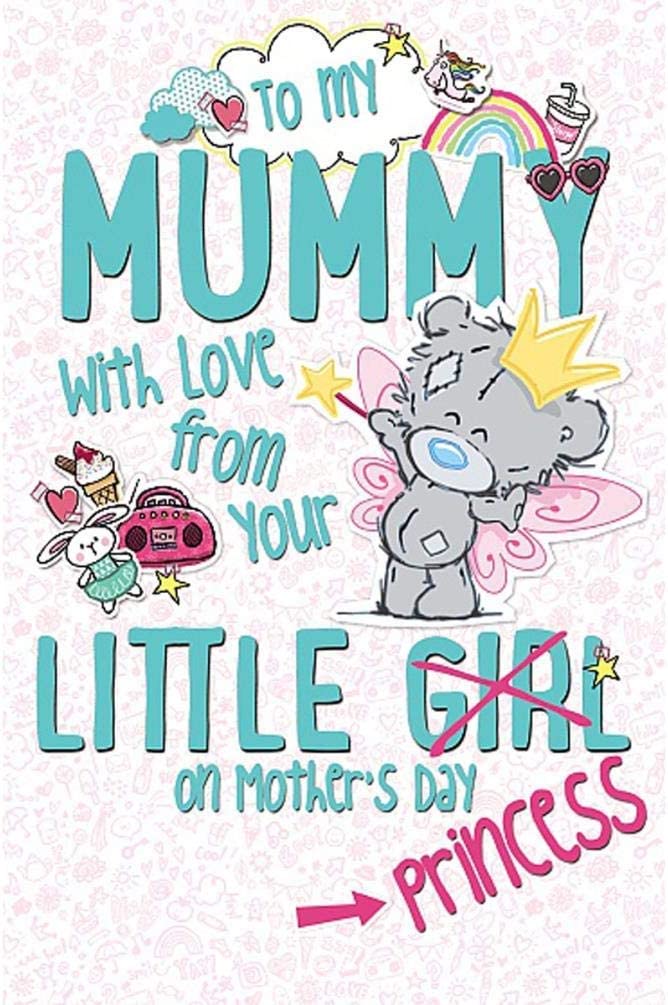 Me To You Mother's Day Card Mummy from Your Little Girl Princess